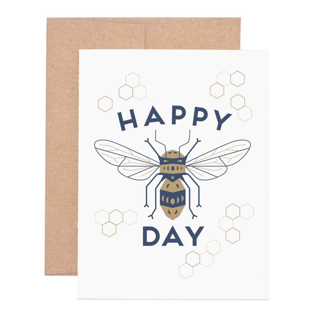 Happy Bee Day Birthday Greeting Card - Ruff House Print Shop