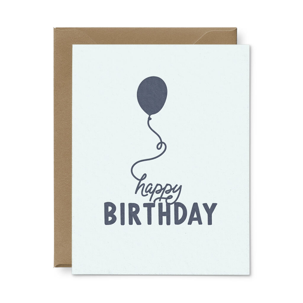 Happy Birthday Balloon Card - Ruff House Print Shop