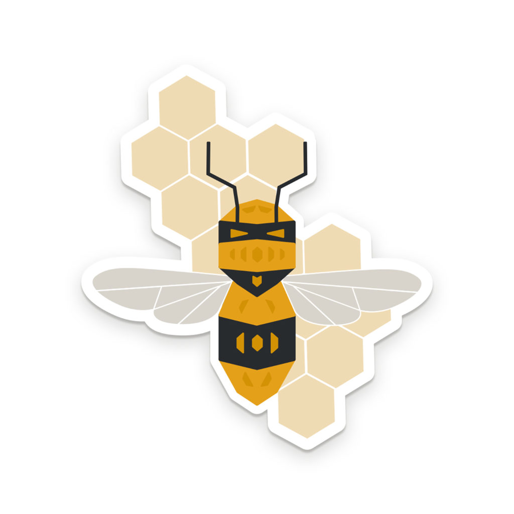 Honey Bee Sticker   Ruff House Print Shop