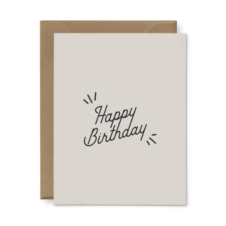 Happy Birthday Lines Greeting Card - Ruff House Print Shop