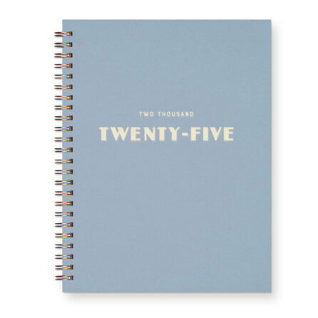 Letterpress 2025 Dated Planner with a Bold fond on a light blue cover
