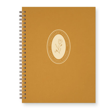 Letterpress Dated 2025 Planner featuring a floral design on a yellow cover