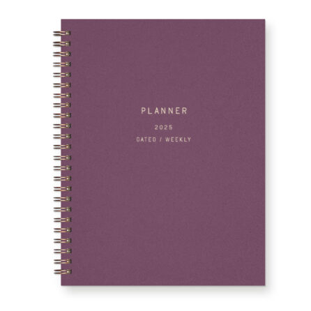 Letterpress 2025 Dated Planner with a Purple Cover and Simple text