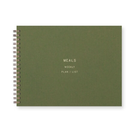 Grocery shopping meal planner with a simple type on cover.
