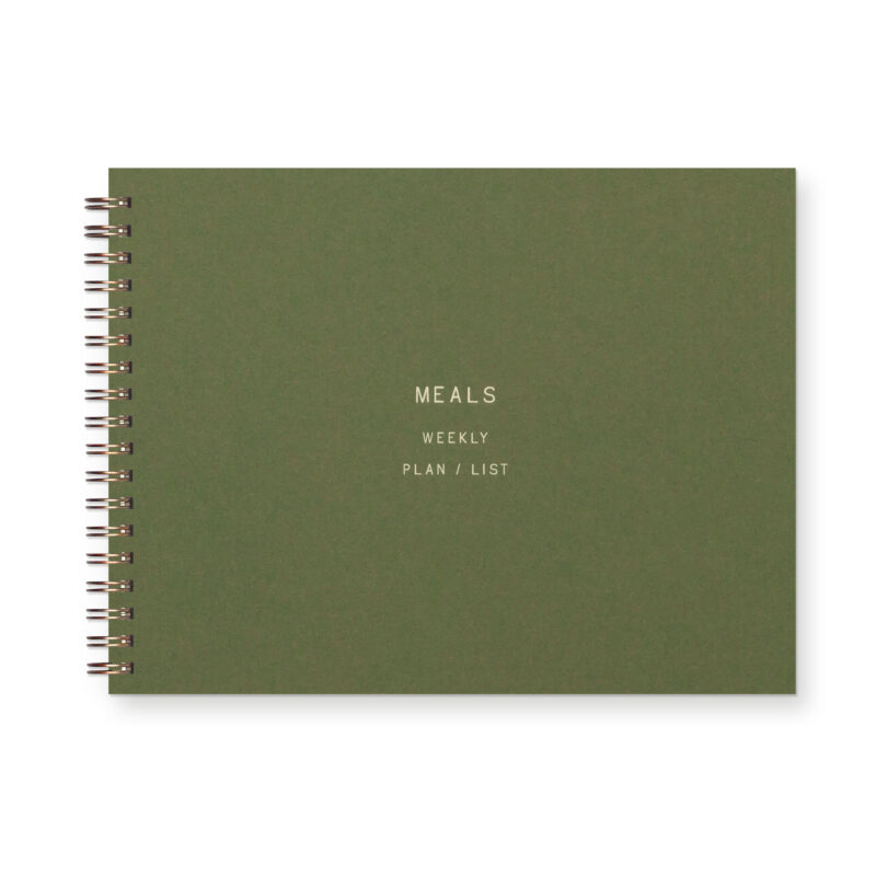 Grocery shopping meal planner with a simple type on cover.