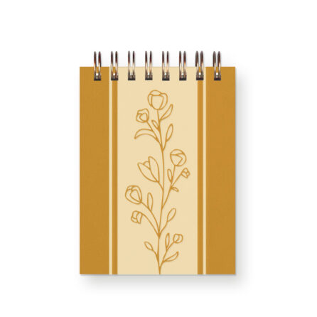 Mini Notebook with a floral design on a yellow cover